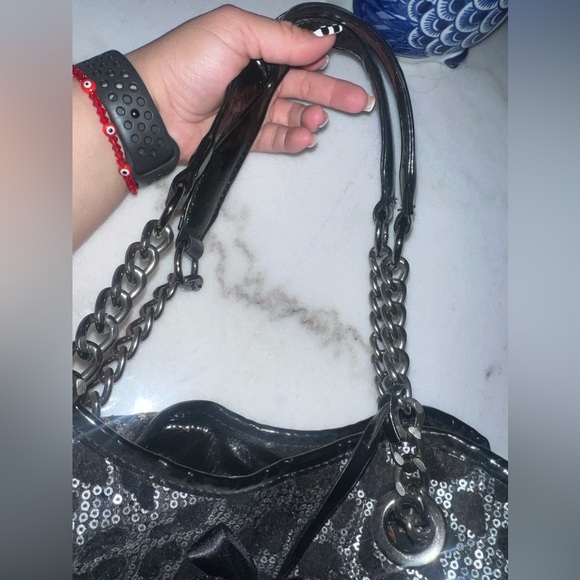 Betsey Johnson cheetah sequins tote. - Picture 7 of 8